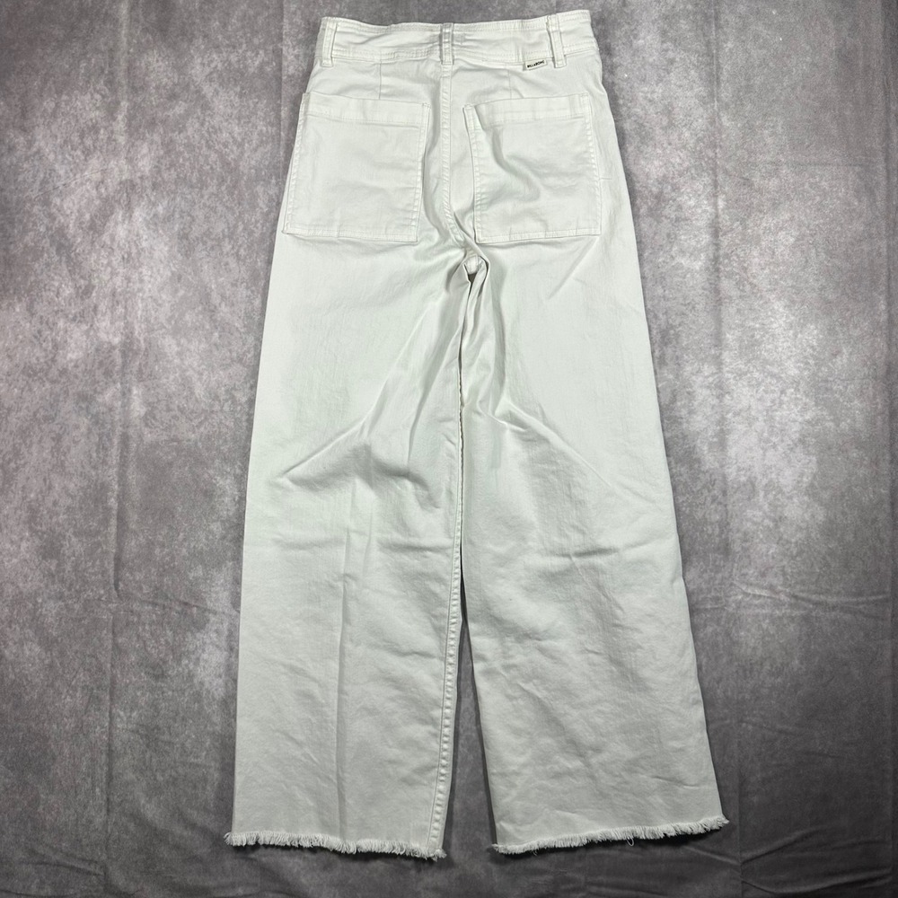 Billabong White Wide Leg Jeans Womens 28 High Rise Raw Hem Flare Denim Pants - Picture 2 of 11